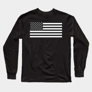 Black USA Flag Long Sleeve T-Shirt